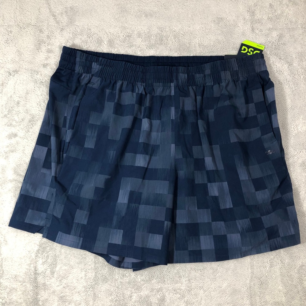 DSG Agility Shorts Men's XXL Navy Blue Pixel Pattern 6" Inseam Athletic Training
